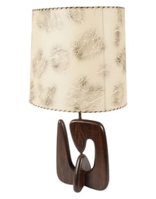 A Stained Wood Table Lamp in the Style of Noguchi