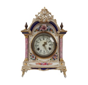 A German Porcelain Table Clock