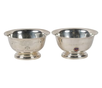 Two American Sterling Golf Trophy Bowls