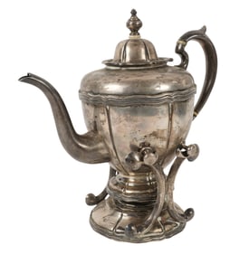 A Sanborns Mexican Sterling Kettle on Stand