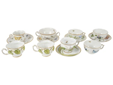 A Group of Anna Weatherley Designs Porcelain Cups and Saucers