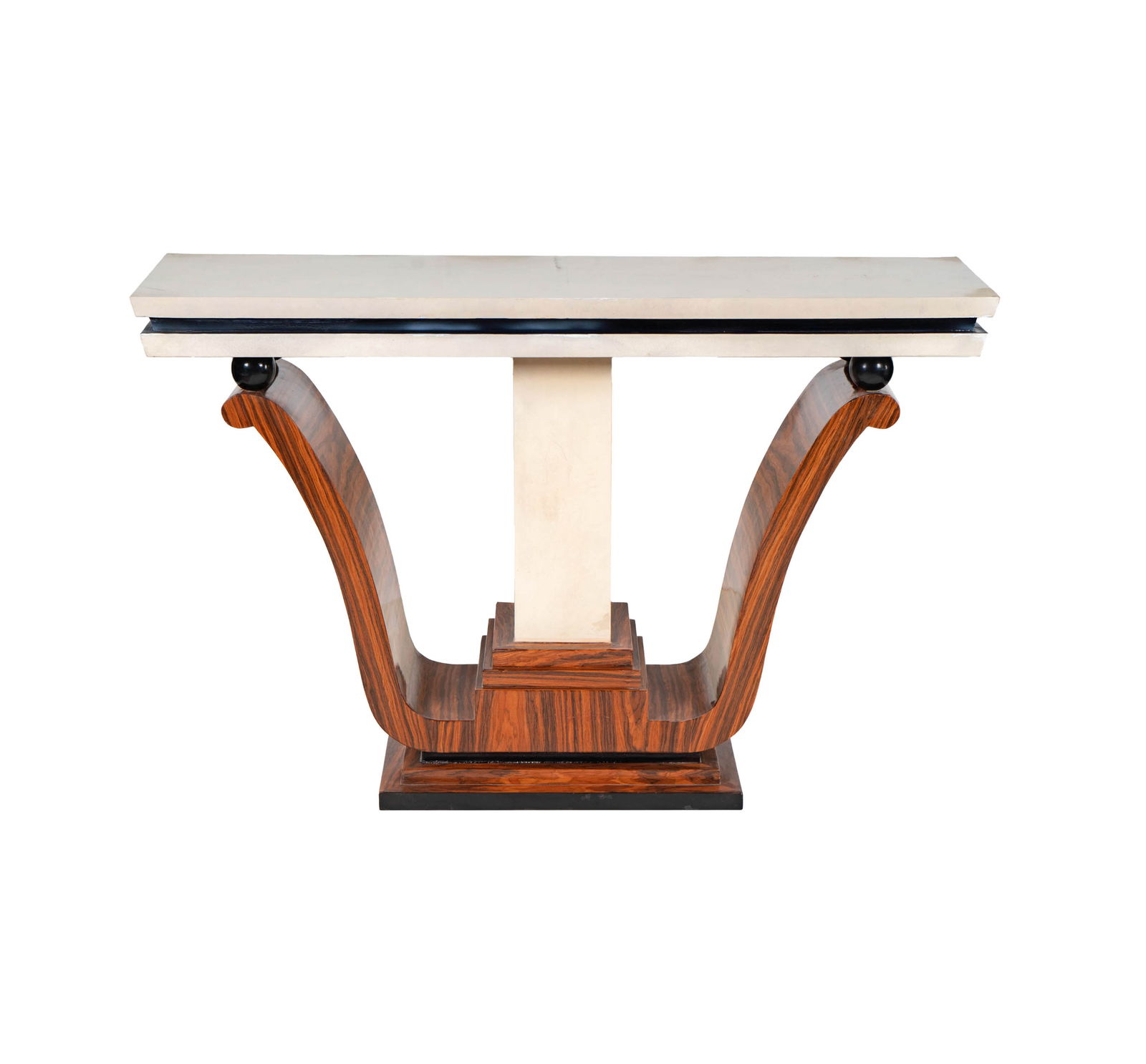 An Art Deco-Style Two-Tone Console Table: modern 33 3/4 x 25 1/4 x 15 3/4 in. (85.7 x 64.1 x 40 cm.)