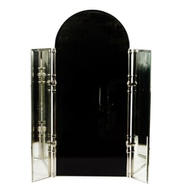 A Nickel Plated Triple Wall Mirror