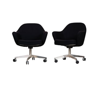 A Pair of Swivel Armchairs in the Style of Eero Saarinen