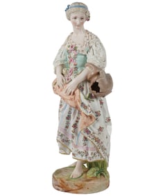 A Meissen-Style Porcelain Figure of a Woman