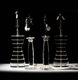 Two Pairs of Acrylic Table Lamps