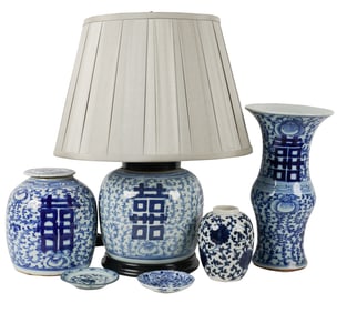 A Group of Chinese Blue and White Porcelain