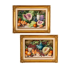 A Pair of Boehm Painted Porcelain Plaques