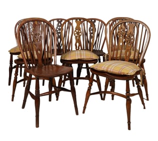 An Assembled Set of Nine Windsor Chairs