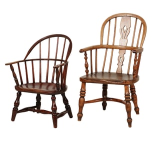 Two Diminutive English Windsor Chairs