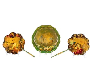 A Group of Victorian Papier Mache and Lacquerware