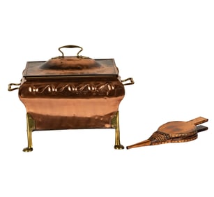 An English Arts and Crafts-Style Copper and Brass Coal Box