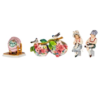 A Group of Victorian Ceramic Table Ornaments