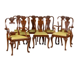A Set of Eight Queen Anne-Style Dining Chairs