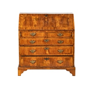 A Georgian Walnut Slant Front Desk