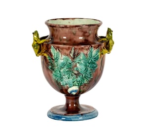 A Thomas Sergent Palissy Ware Frog Vase