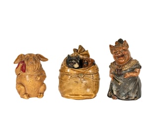 Three Continental Ceramic Tobacco Jars