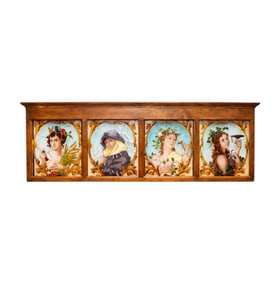 Four Victorian Stained Glass Panels