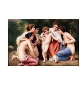 A German Painted Porcelain Plaque Signed Wagner