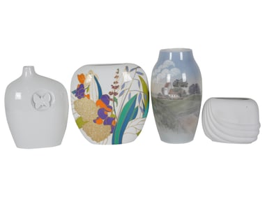 A Group of Four Continental Porcelain Vases