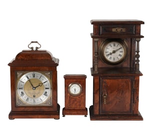 A Group of Three Continental Mantel Clocks