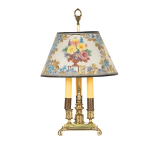 A Pairpoint Hand-Painted Glass Lamp