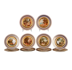 12 German Porcelain Cabinet Plates