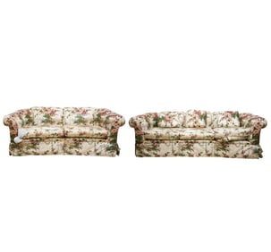 A Brunswick et Fils Upholstered Sofa and Loveseat