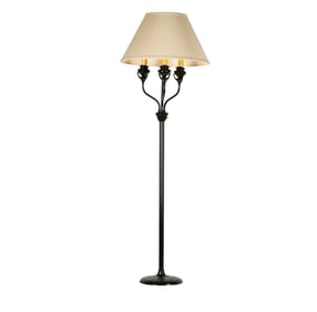 A Patinated Metal Tiffany-Style Floor Lamp