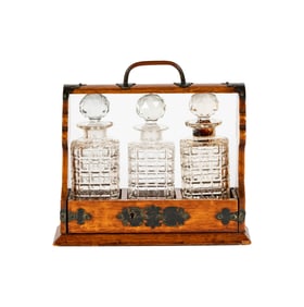 A Victorian Oak and Cut Glass Tantulus