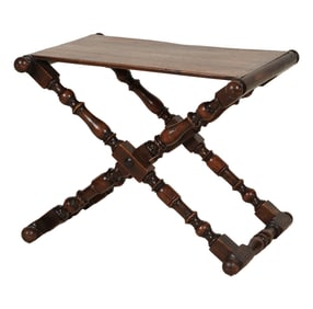 A Turned Fruitwood Stool