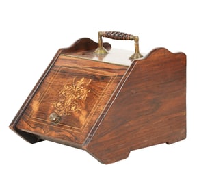A Rosewood and Marquetry Coal Bin