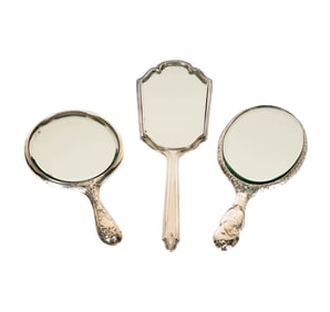 Three Sterling Hand Mirrors