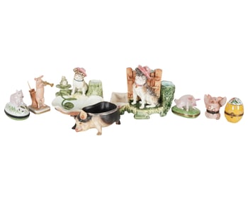 A Group of English and German Ceramic Animal Figures
