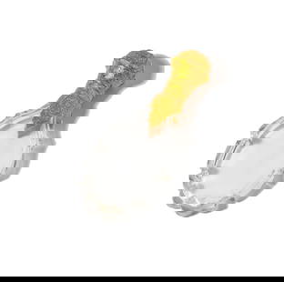 18 Karat Yellow Gold and Crystal Bottle: bottle measuring 4-1/8 inches tall and 1-3/4 inches wide, weighing 68.4 grams; Provenance: From the Estate of Rachel Rosenthal (1926?2015), pioneering performance artist, painter, and actress, Los