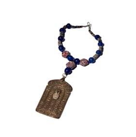 One Oriental Silver and Glass Bead Necklace