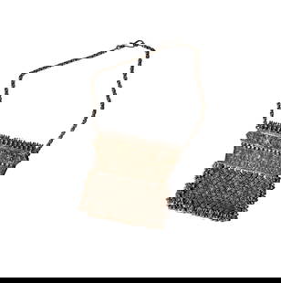 One Omani Somt Silver Necklace: including one attached panel and kinetic flower panel fringe pendant measuring approximately 5 inches by 5 inches; necklace measuring 22 inches long, weighing 294 grams; Provenance: From the Estate