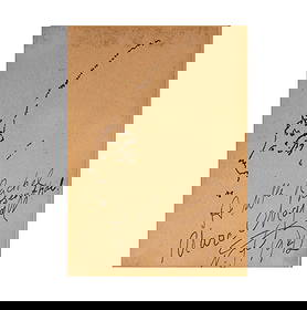 Marc Chagall, 1887-1985, Head in Profile: pen and ink on paper 1942; hand-signed, dated and inscribed "A Mlle Rachel Rosenthal. -Marc Chagall N.J. 1942"; Note: Marc Chagall was a friend of the Rosenthal family and known to have visited their