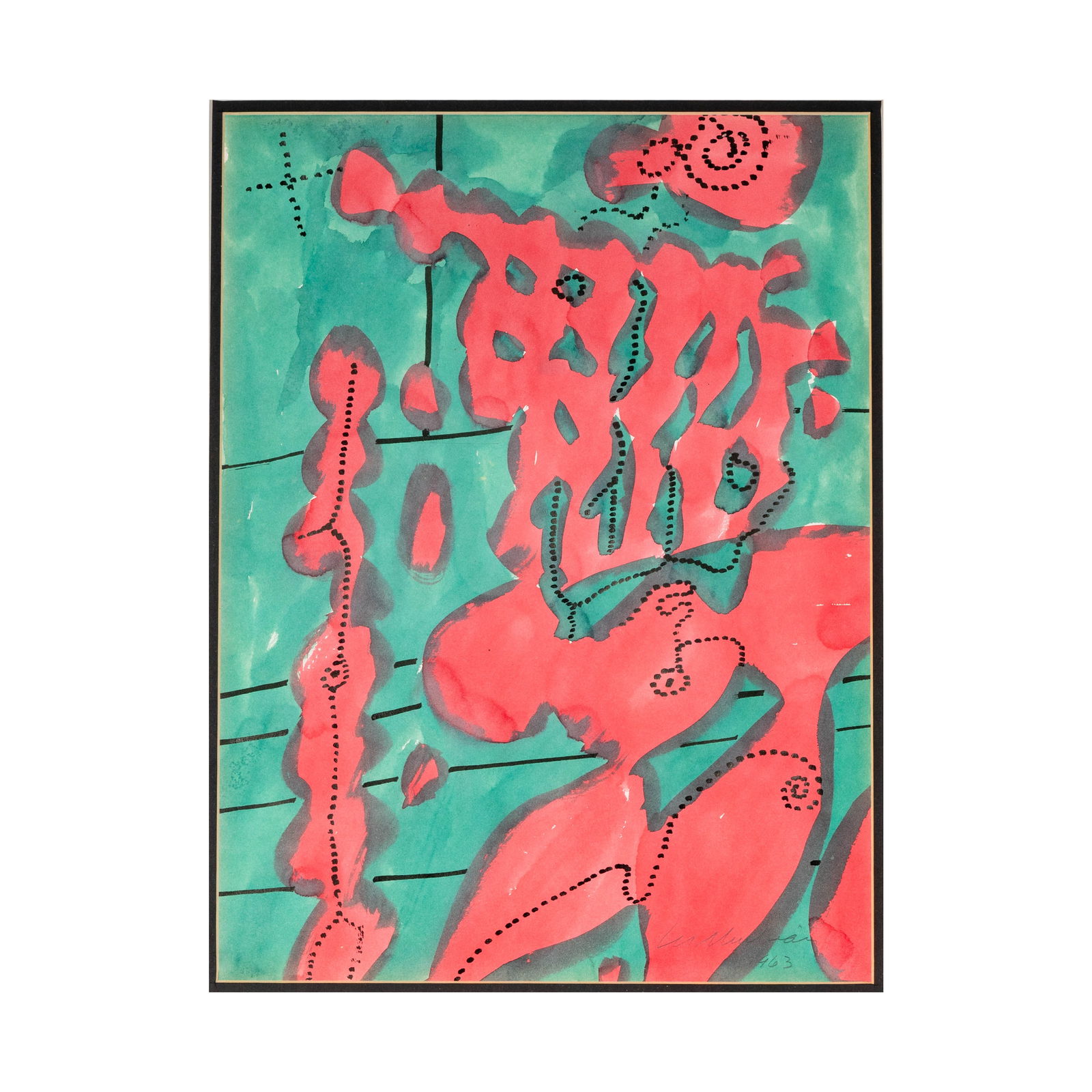 Lee Mullican, 1919-1998, Saint's Edge: gouache on paper 1962; signed and dated lower right Sight: 13 1/2 x 10 in. (34.3 x 25.4 cm.) Frame: 20 3/4 x 16 3/4 in. (52.7 x 42.5 cm.) Provenance: From the Estate of Rachel Rosenthal (1926?2015), p