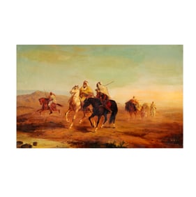 Larry Flynt: Eugene Samuel Auguste Fromentin, 1820 - 1876, Guerriers Arabes a l'arriere de la Maison