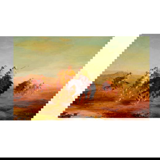 Larry Flynt: Eugene Samuel Auguste Fromentin, 1820 - 1876, Guerriers Arabes a l'arriere de la Maison