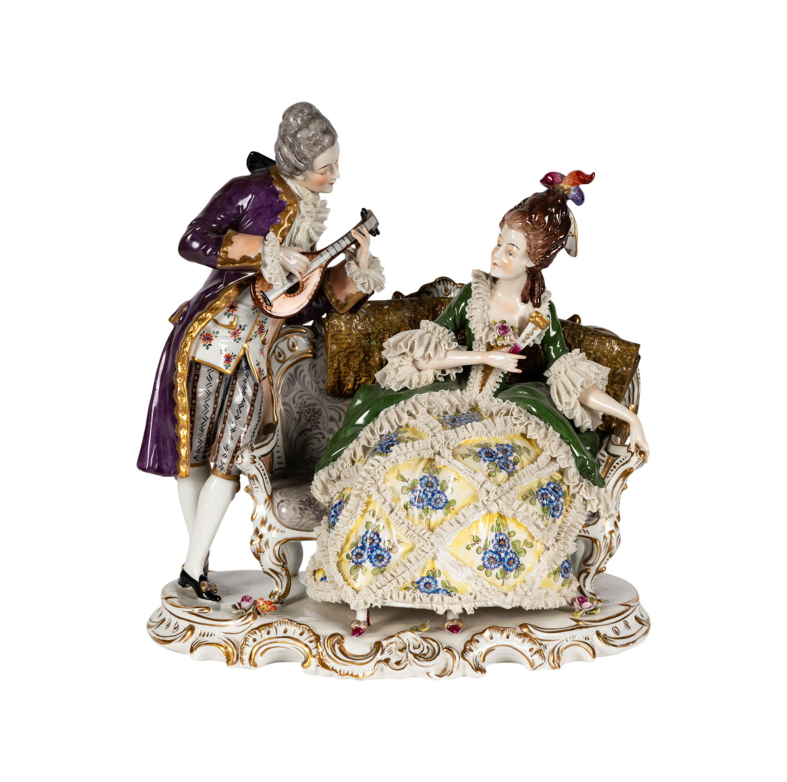 Larry Flynt: A German Porcelain Figural Group of a Musician and Maiden (1 of 7)