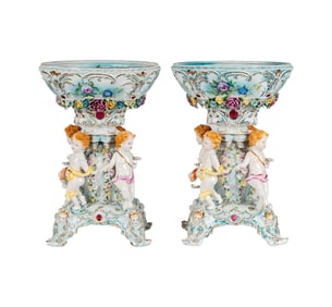 Larry Flynt: A Pair of Richard Klemm Dresden Porcelain Center Bowls