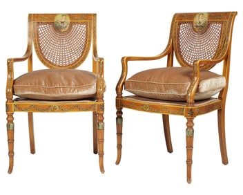 Larry Flynt: A Pair of Neoclassical-Style Painted Chairs