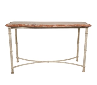 Larry Flynt: A Painted Iron and Marble Console Table