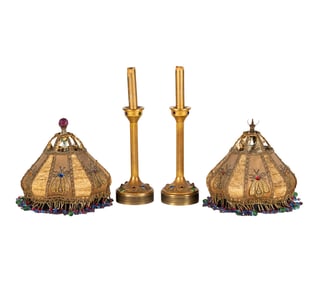 Larry Flynt: A Pair of Gilt Metal Boudoir Lamps