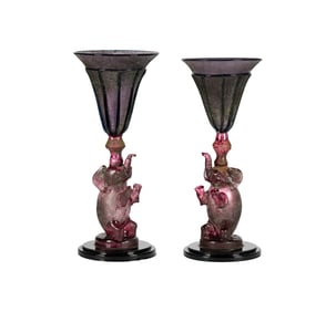 Larry Flynt: A Pair of Italian Glass Elephant Vases