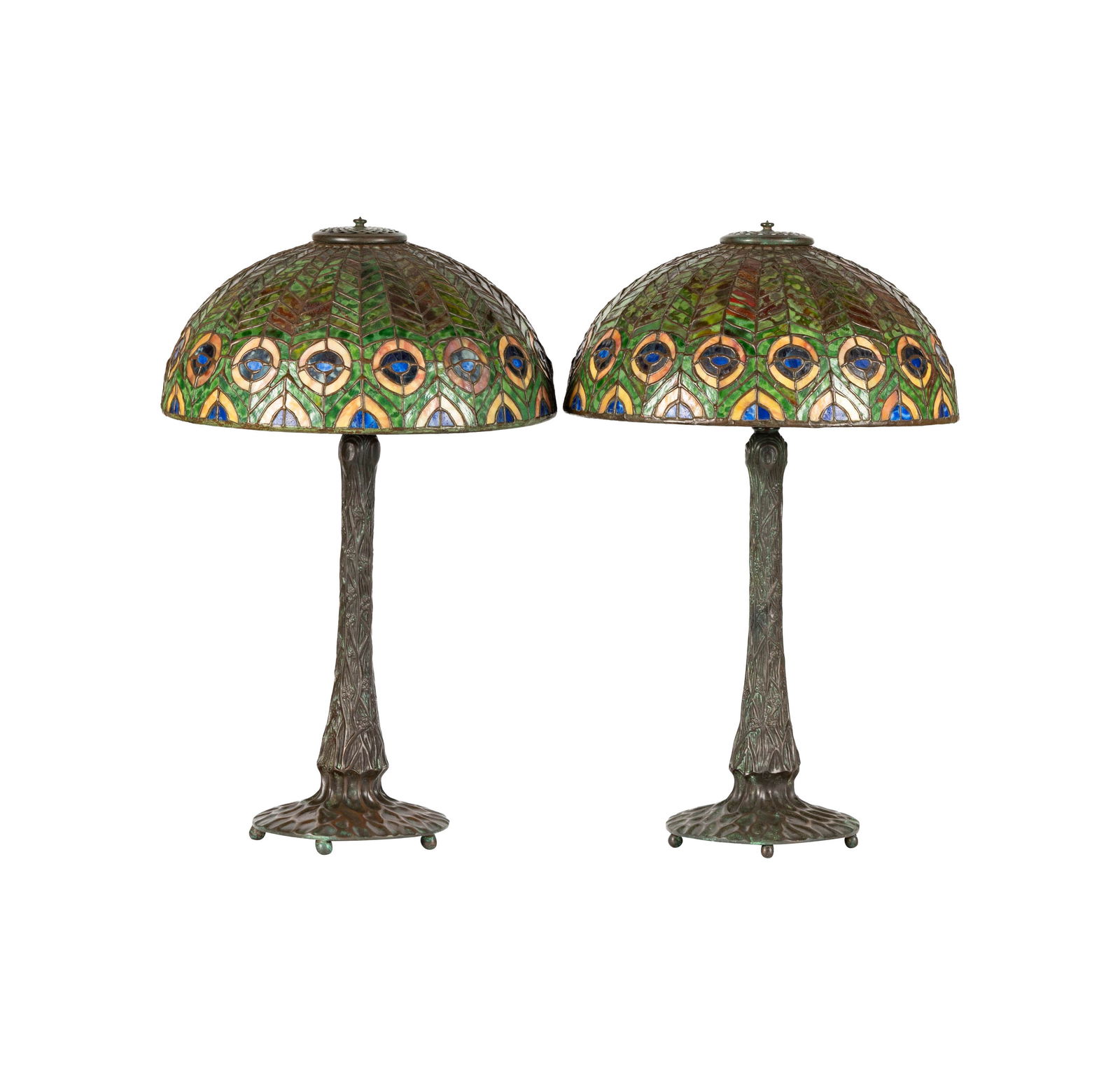 Larry Flynt: A Pair of Tiffany-style Bronze and Glass Table Lamps (1 of 20)