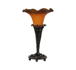 Larry Flynt: A French Art Deco Iron and Glass Table Lamp