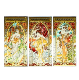 Larry Flynt: Three Art Nouveau-Style Glass Panels